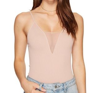 Intimately FREE PEOPLE Mesh Insert Ribbed Tank